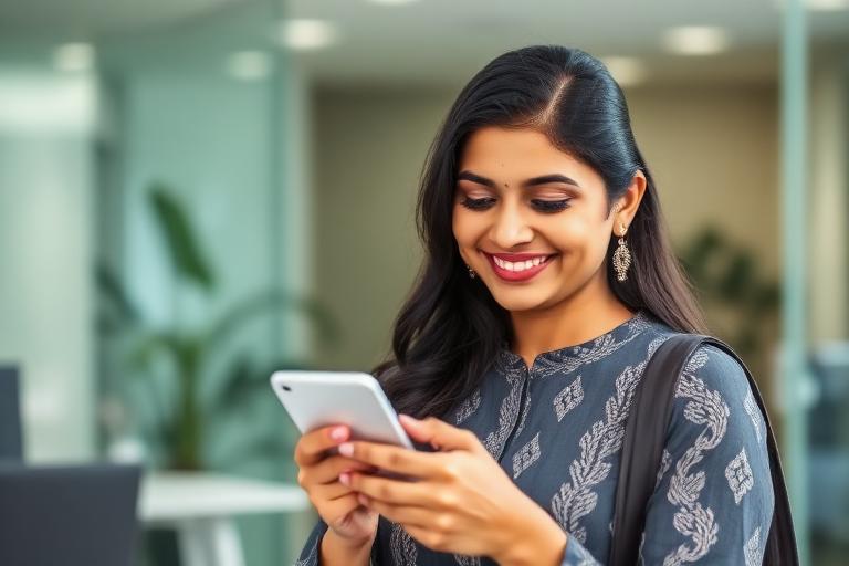 Customer managing finances on a phone — personal loan